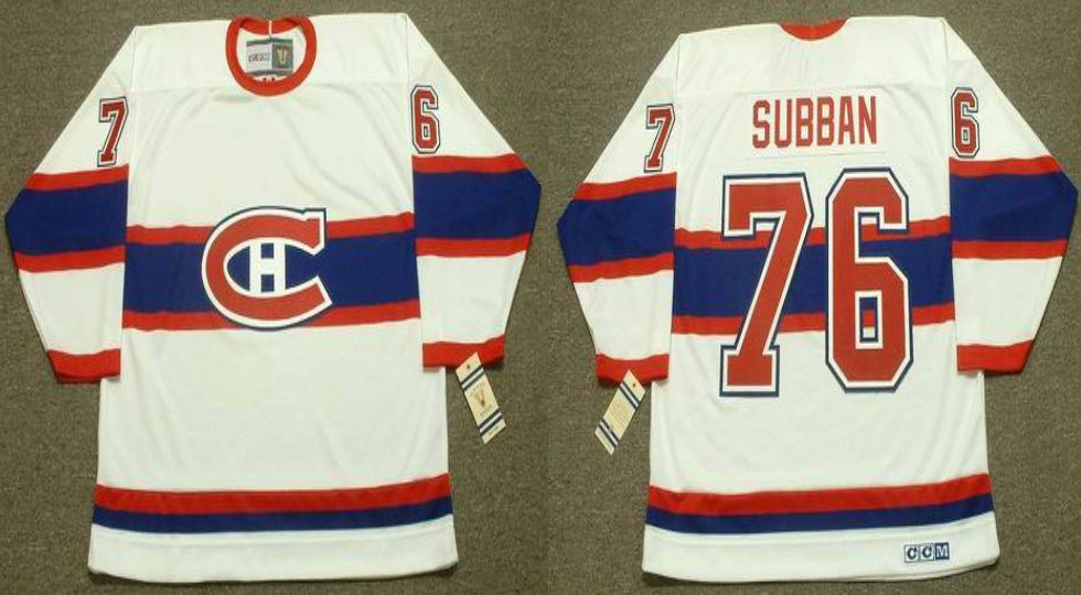 2019 Men Montreal Canadiens 76 Subban White CCM NHL jerseys